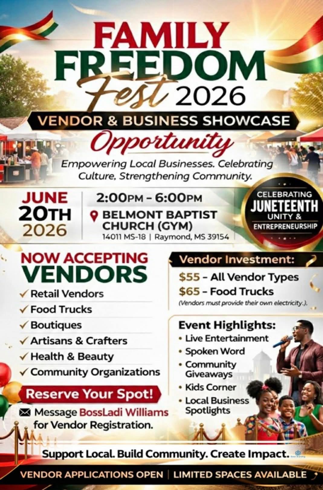 Family Freedom Fest 2026 – Vendor & Business Showcase